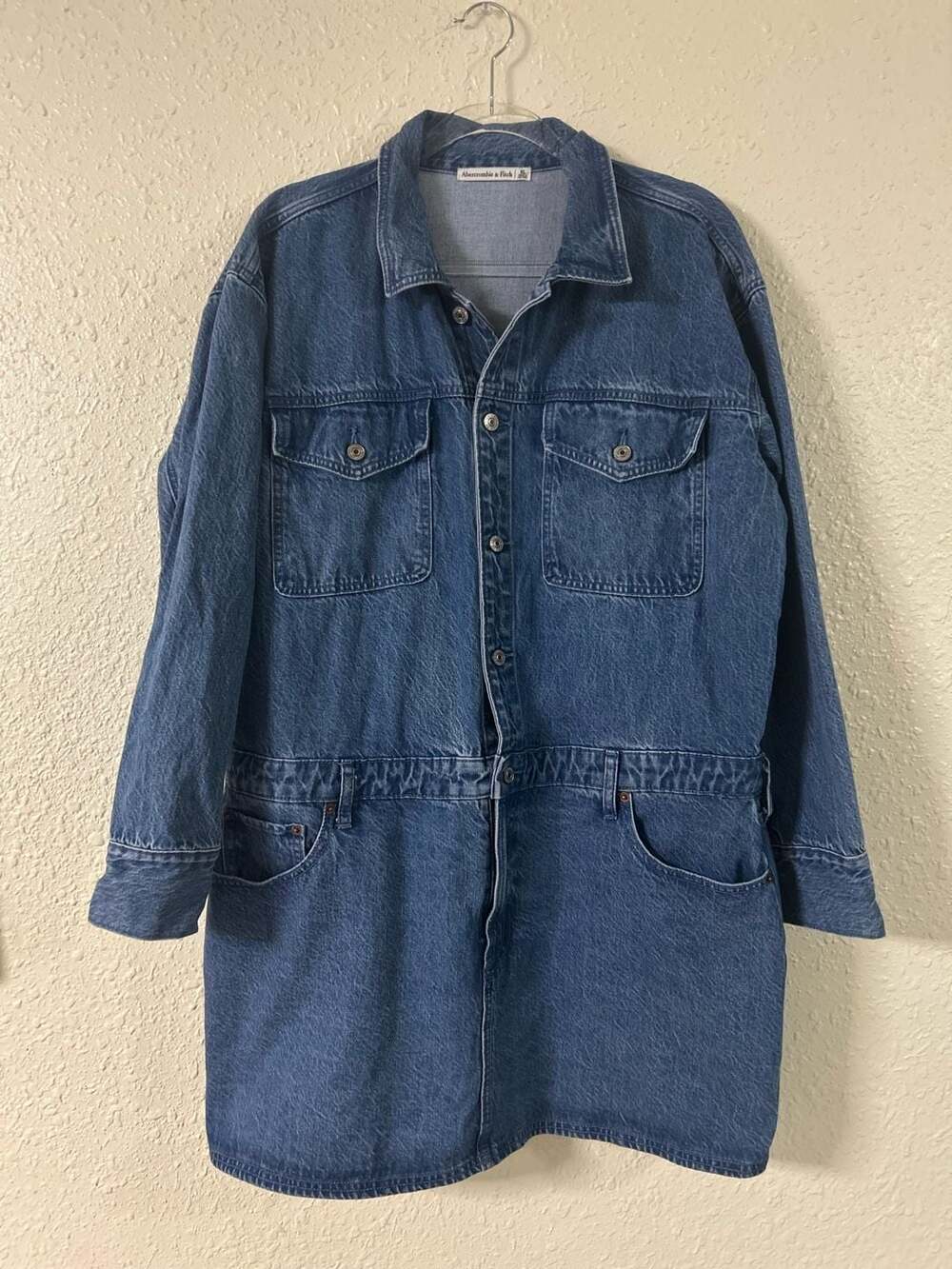 Abercrombie & Fitch Long-Sleeve Denim Shirt Dress XL